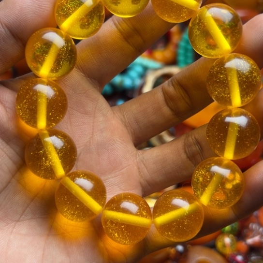 琥珀（花珀）手串未镶嵌蜜蜡