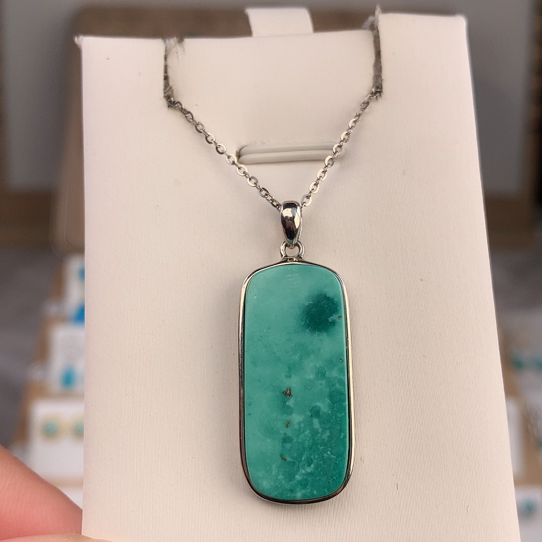 绿松石银S925镶嵌颈饰