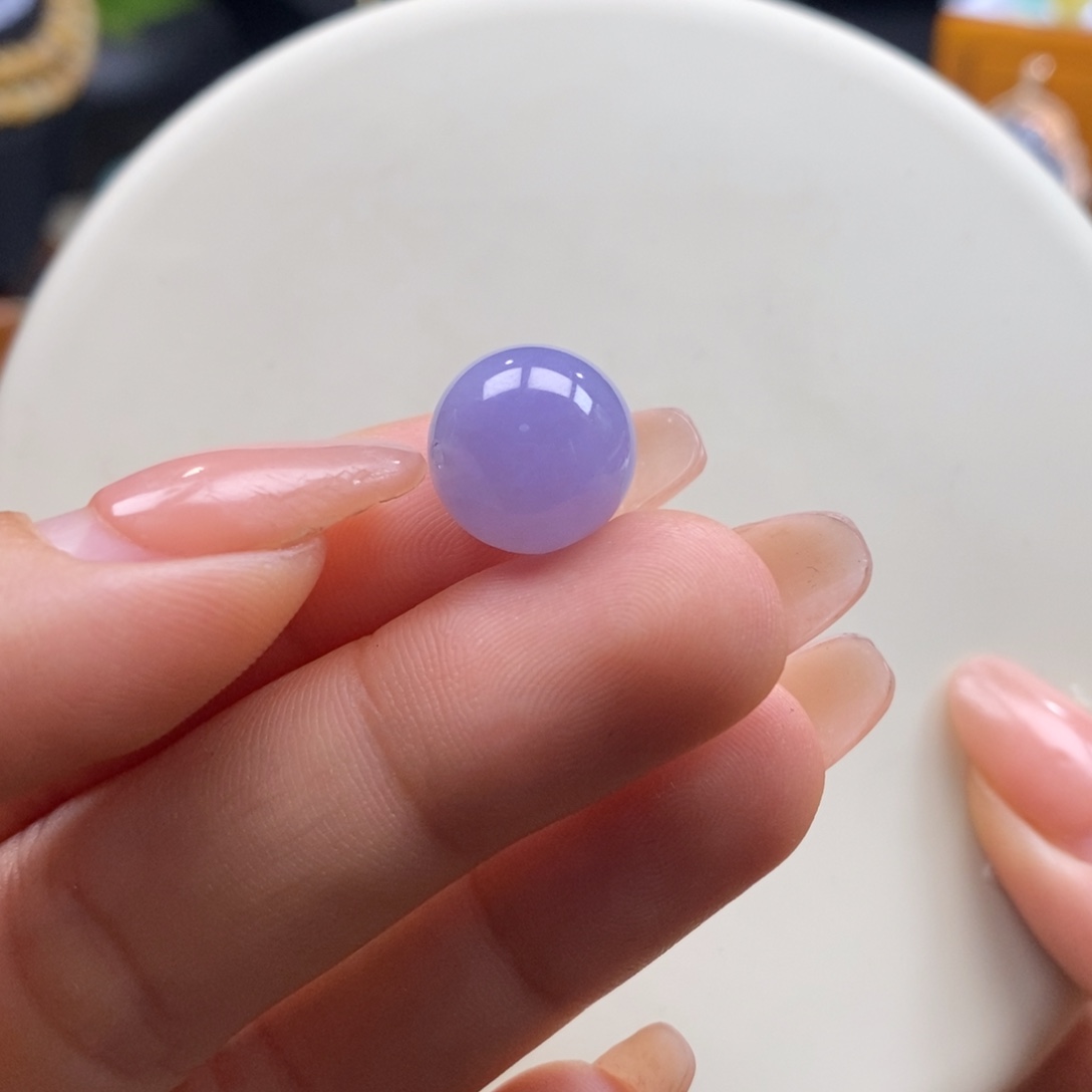 翡翠吊坠(不含链)未镶嵌翡翠妖紫圆珠