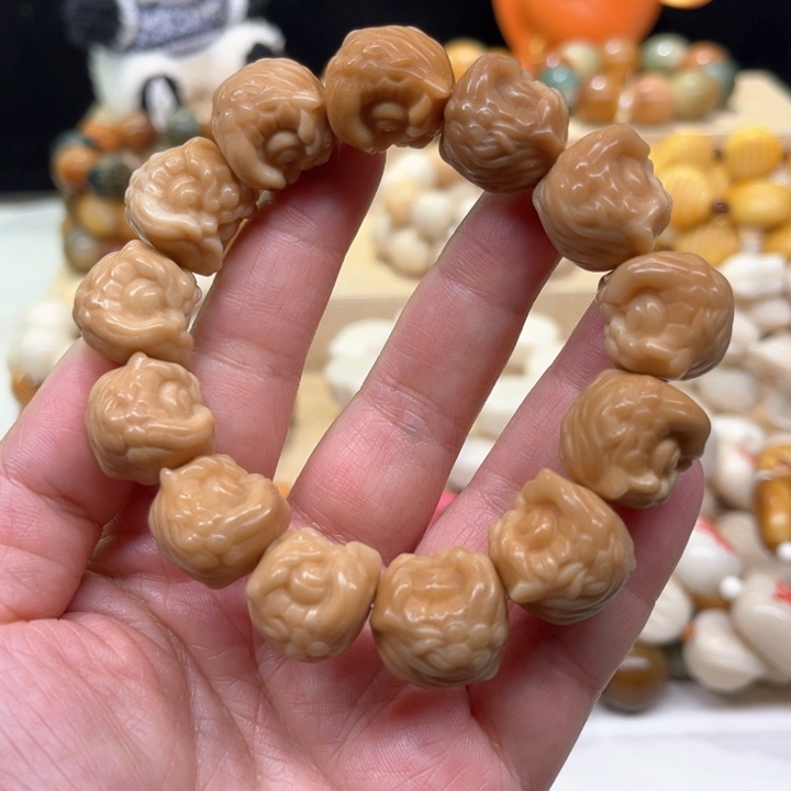 菩提根/象牙果手串1-13-106 醒狮微瑕