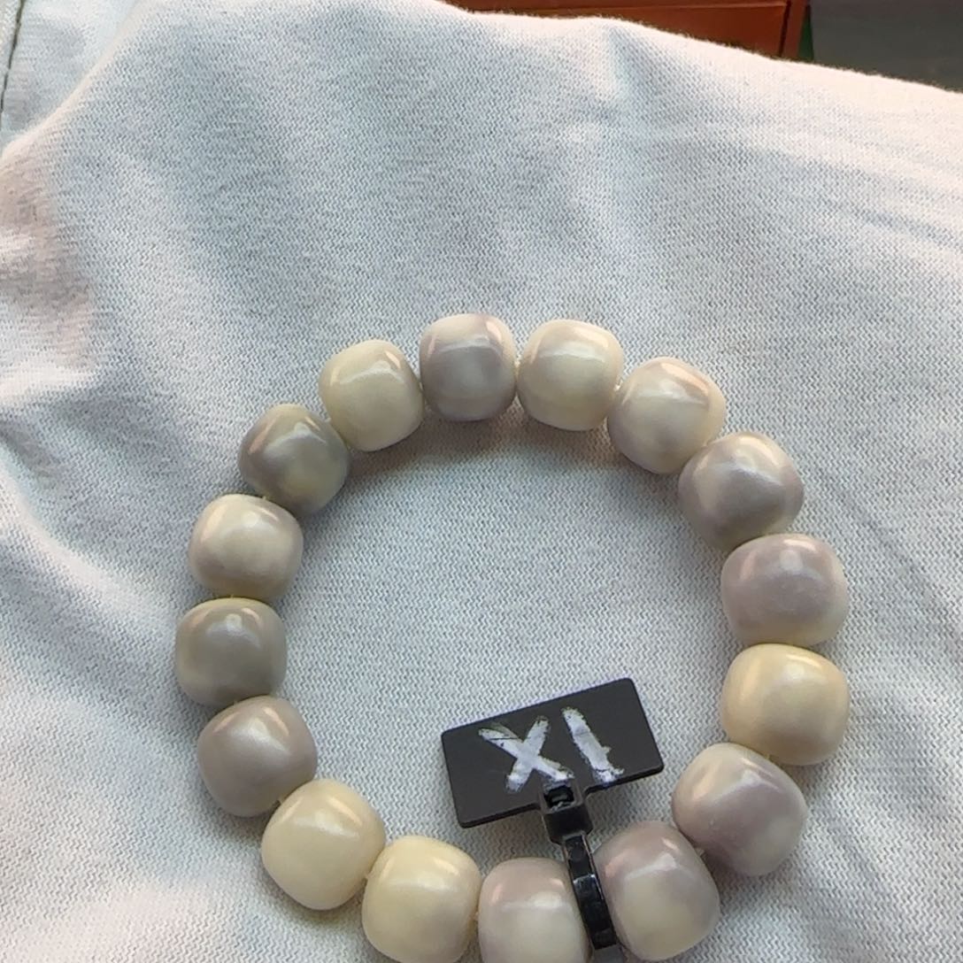 菩提根/象牙果手串卡14桶珠紫色系瑕疵