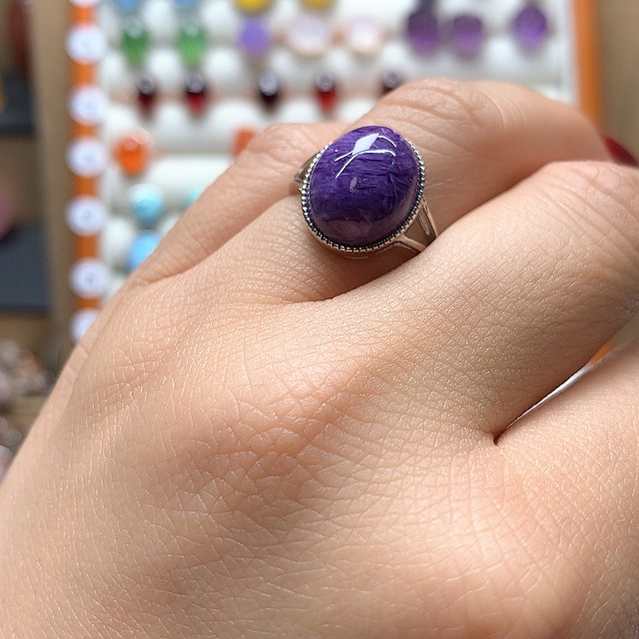 水晶水晶戒指银S925镶嵌