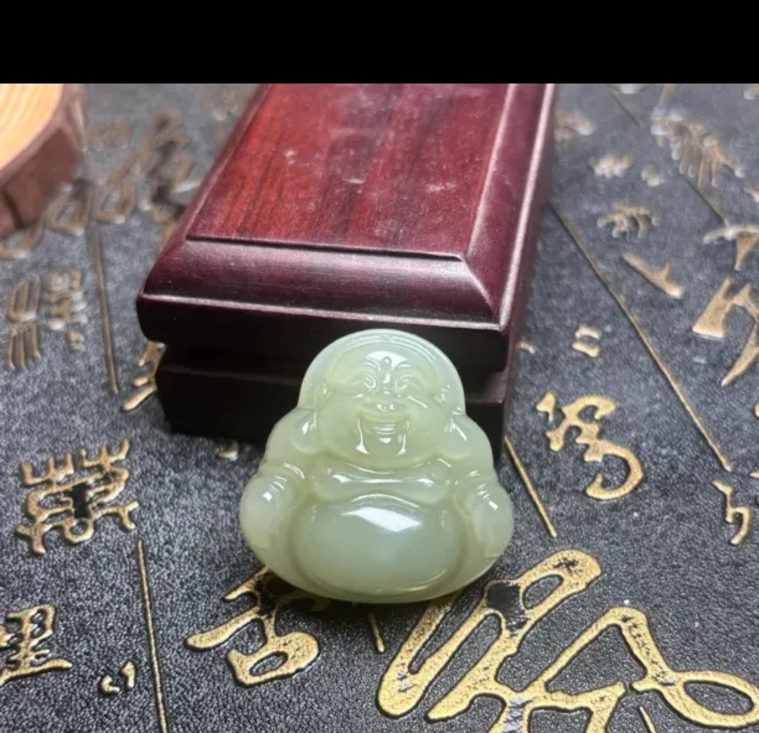 天然和田玉手工雕刻弥勒佛佛公35款毛衣坠