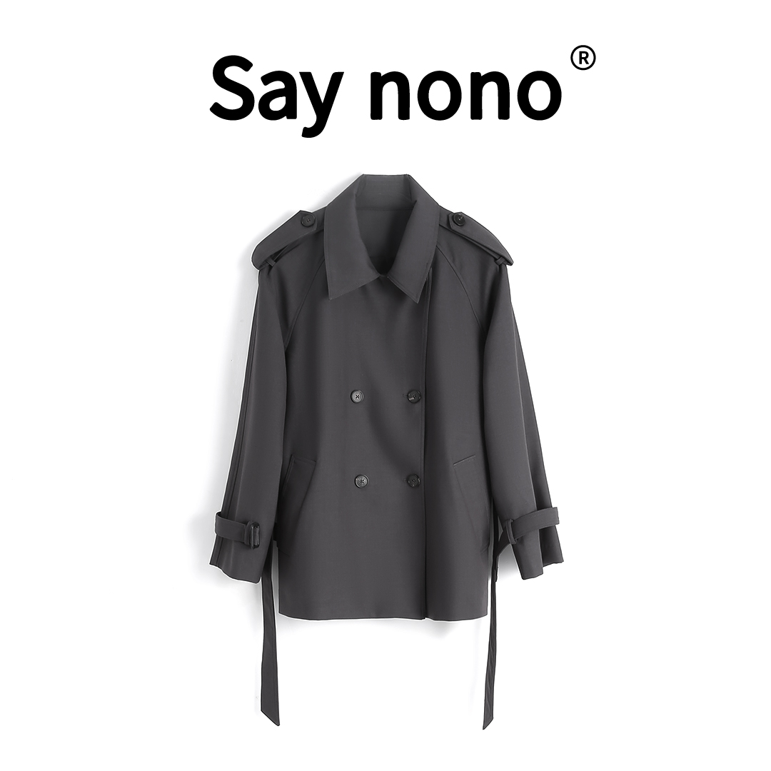 懒猫nono│Saynono 风衣款＿日常风舒适抗皱光泽感外套 GK24803-1