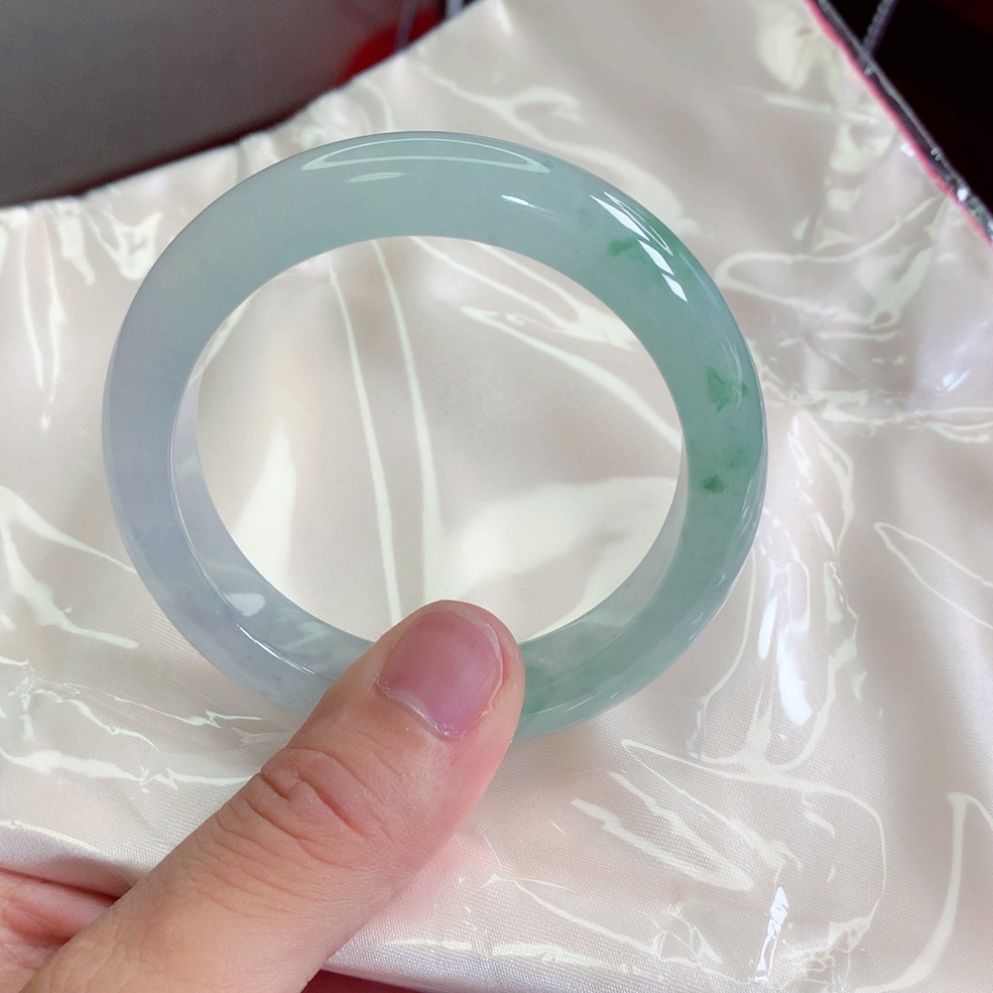 未镶嵌手镯翡翠缅甸天然A货翡翠手镯53.5