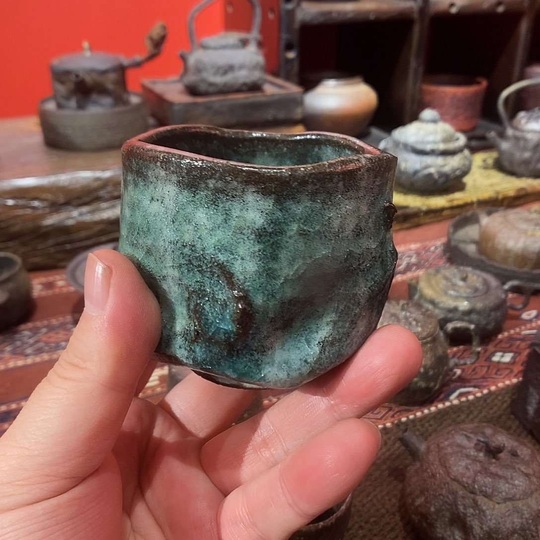 手工制作柴烧茶具