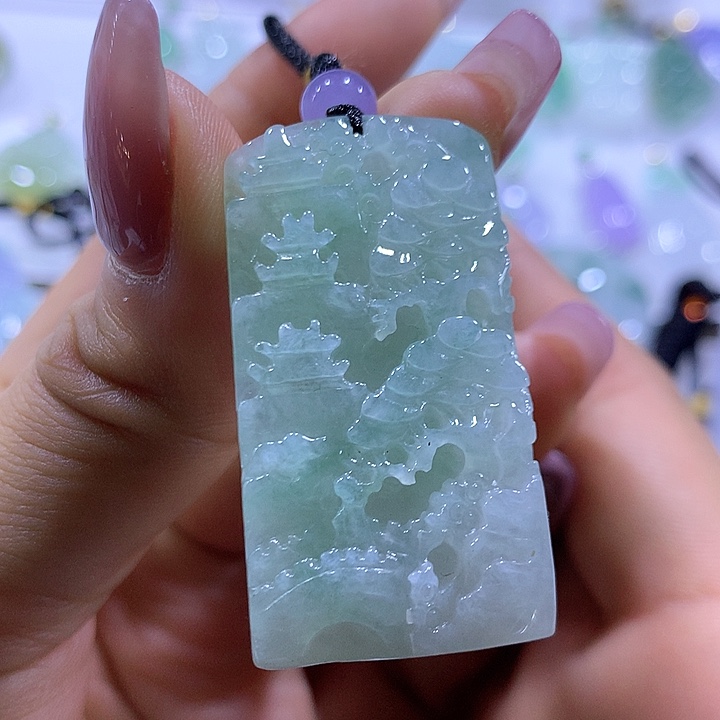 翡翠颈饰未镶嵌天然翡翠A货吊坠