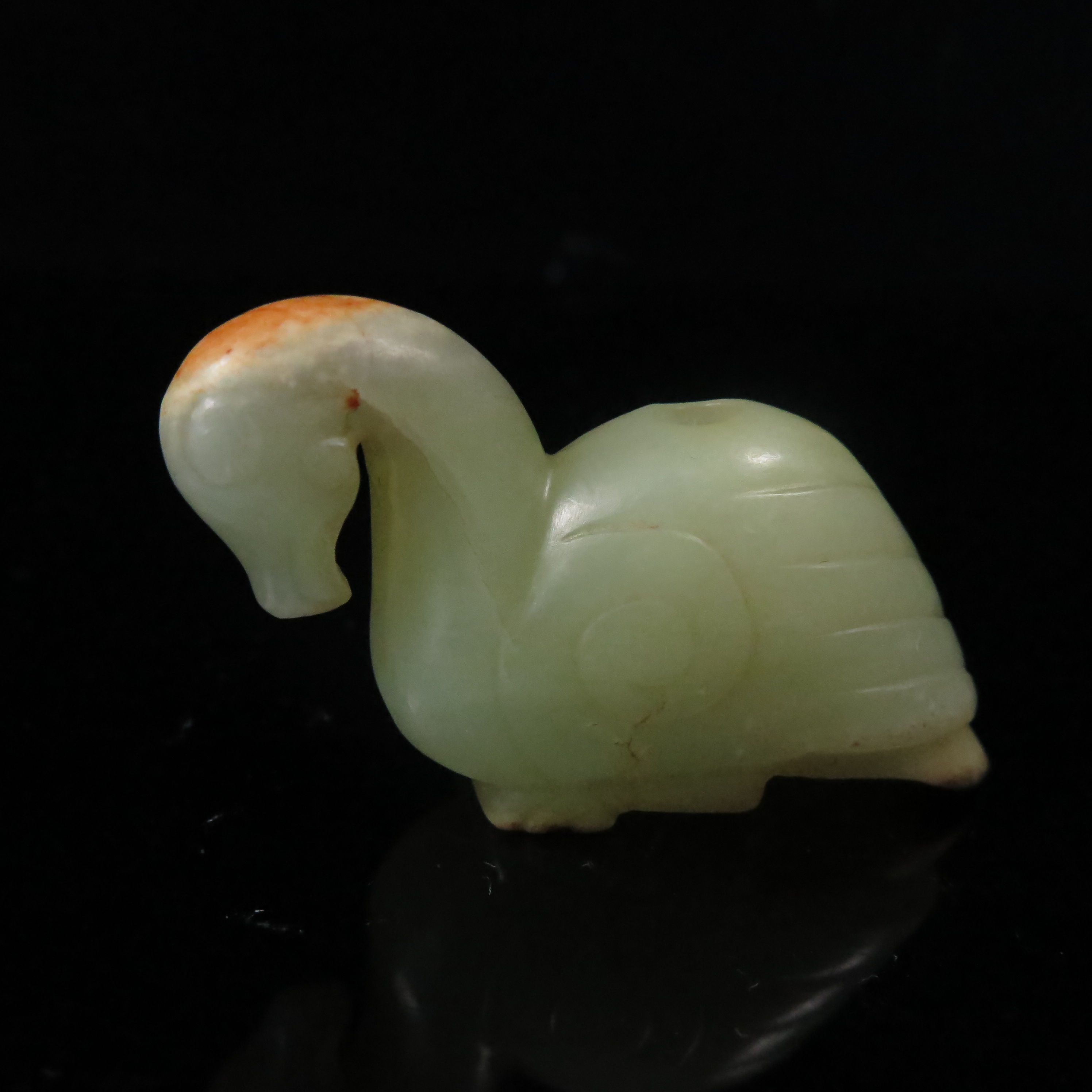 清代商纹玉鹅/HY566767/和田玉/槐荫山房