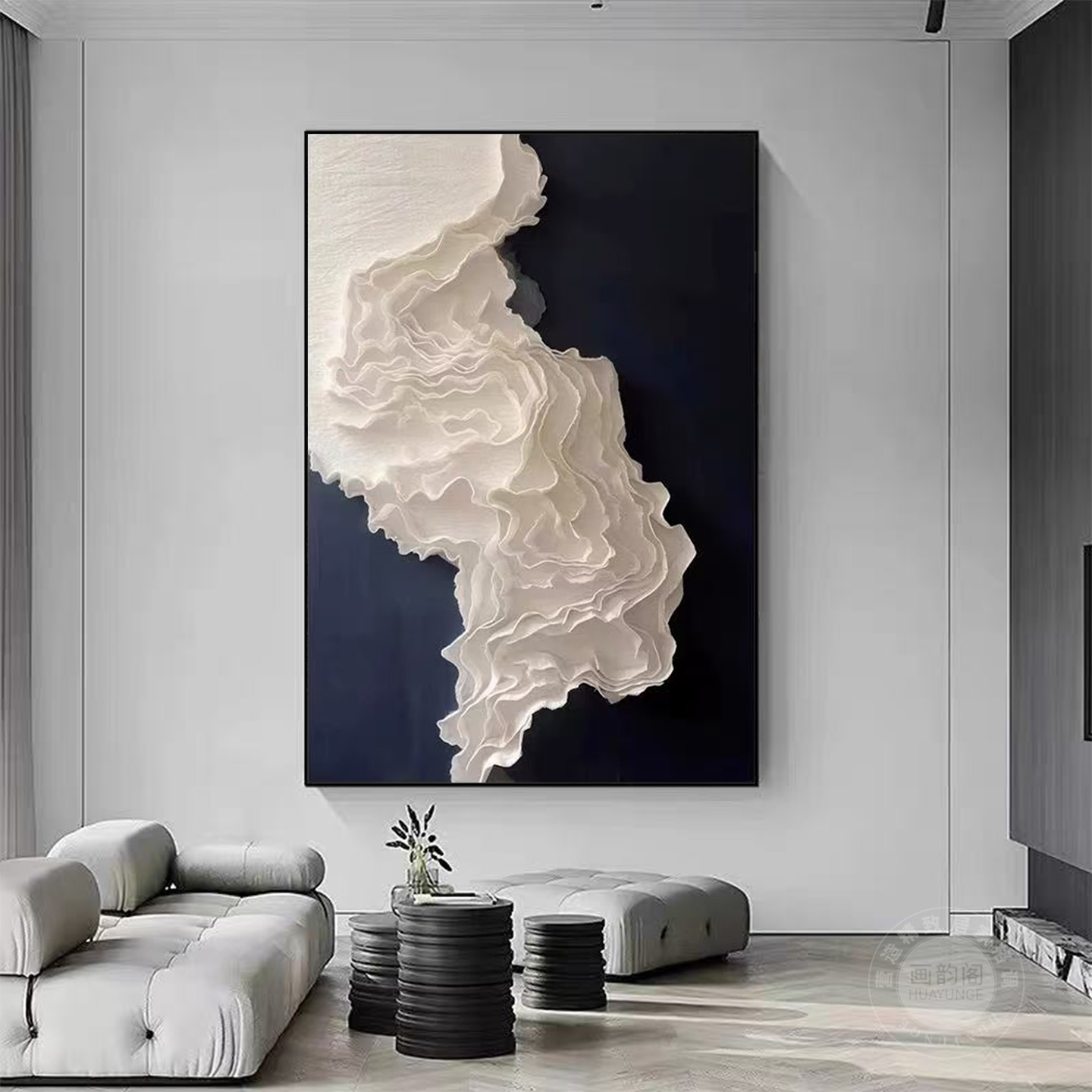 意式极简抽象客厅沙发背景墙装饰画简约高级轻奢玄关走廊过道挂画