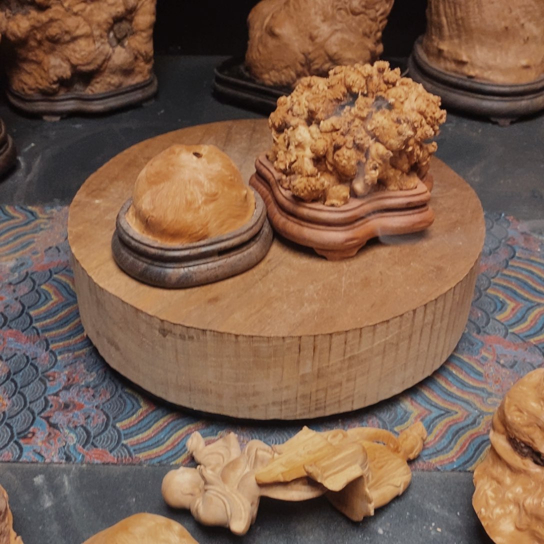 荔枝木衡***道随形香炉2个