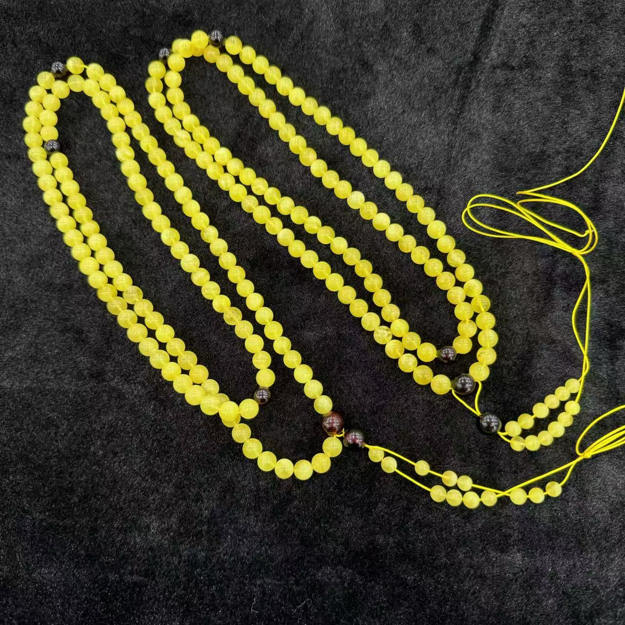 【玉经纶】-20074/Q27-蜜蜡珠链-多样性发其一8mm/约108颗