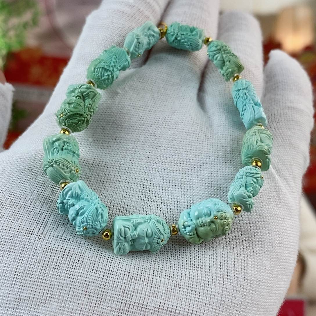 绿松石珠宝奇石18K金镶嵌