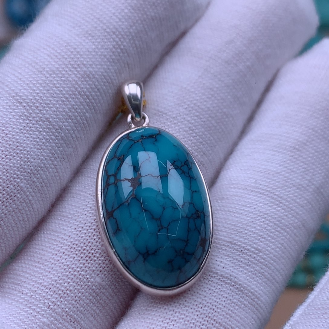 银S925镶嵌绿松石珠宝奇石