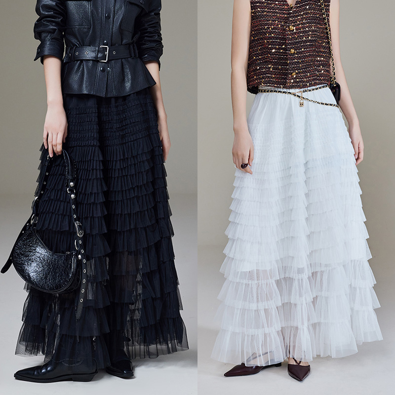 A美洋MEIYANG 蛋糕裙【商场同款】 甜美减龄松紧腰多层渐变网纱半裙