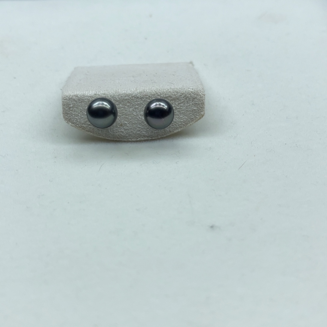 海水珍珠银S925镶嵌耳饰