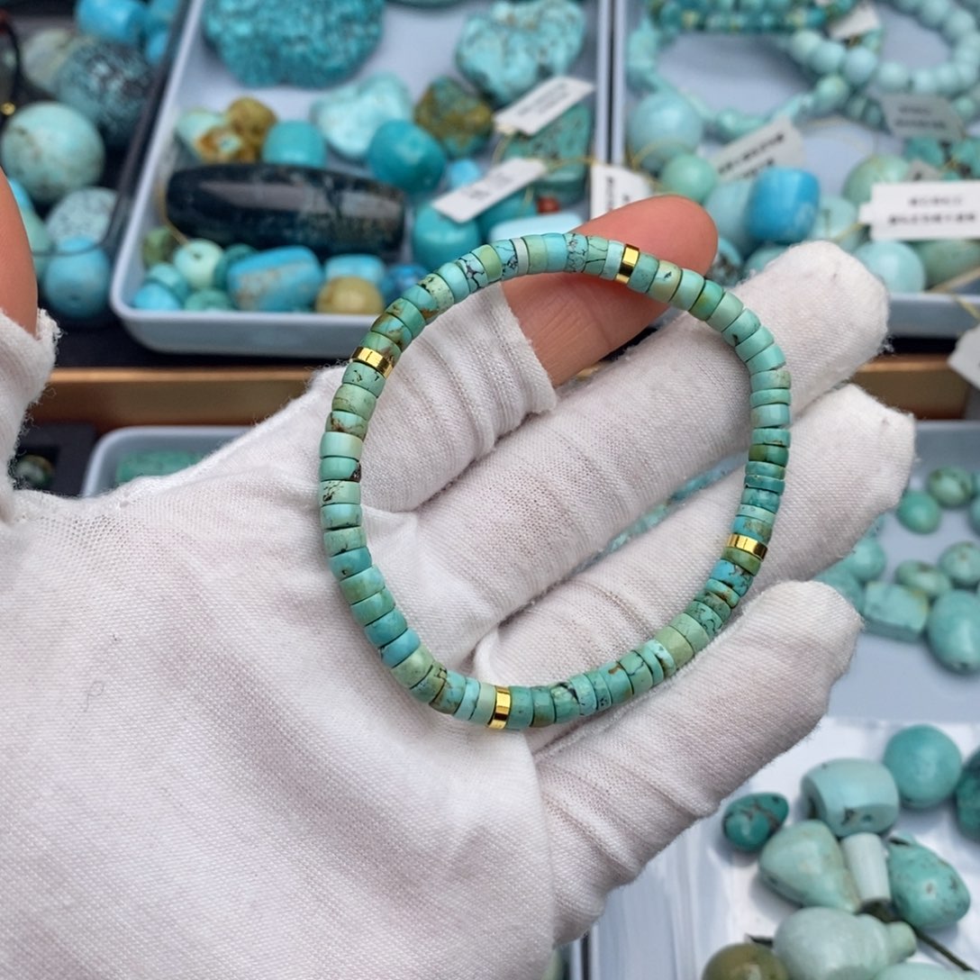 未镶嵌绿松石卡4+直切手串