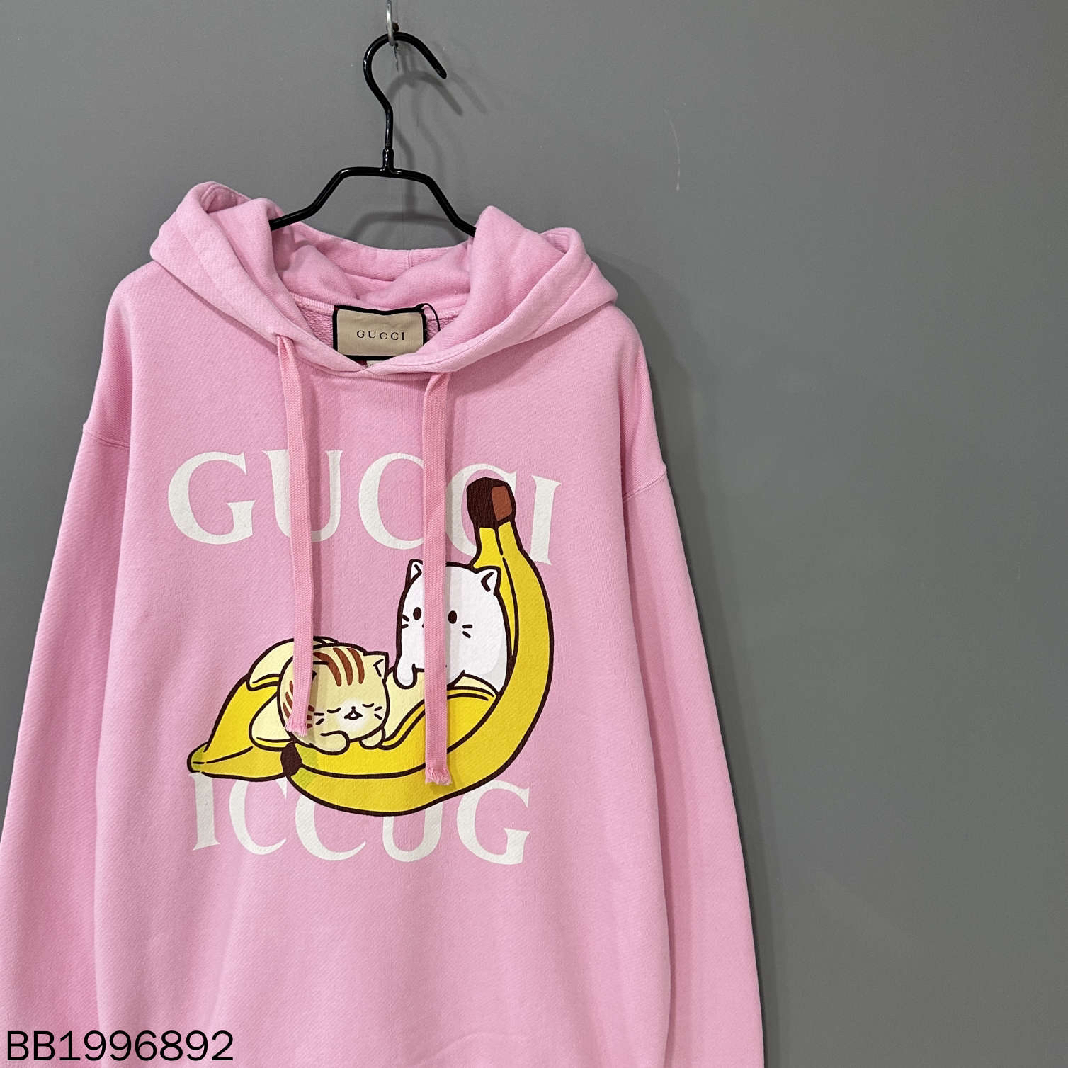 99新 GUCCI/古驰 香蕉猫logo帽衫/XS码/96892