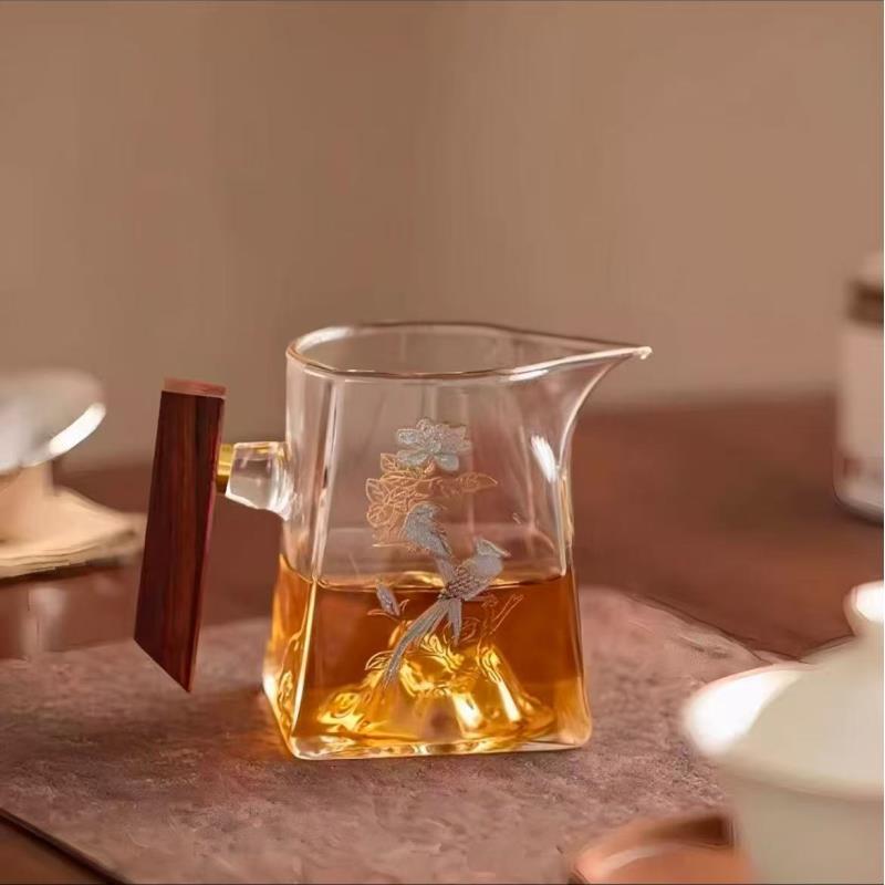 喜上眉梢高硼硅玻璃公道杯