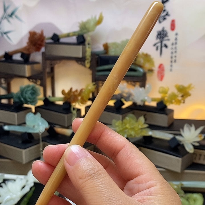 蛇纹石玉合金发饰