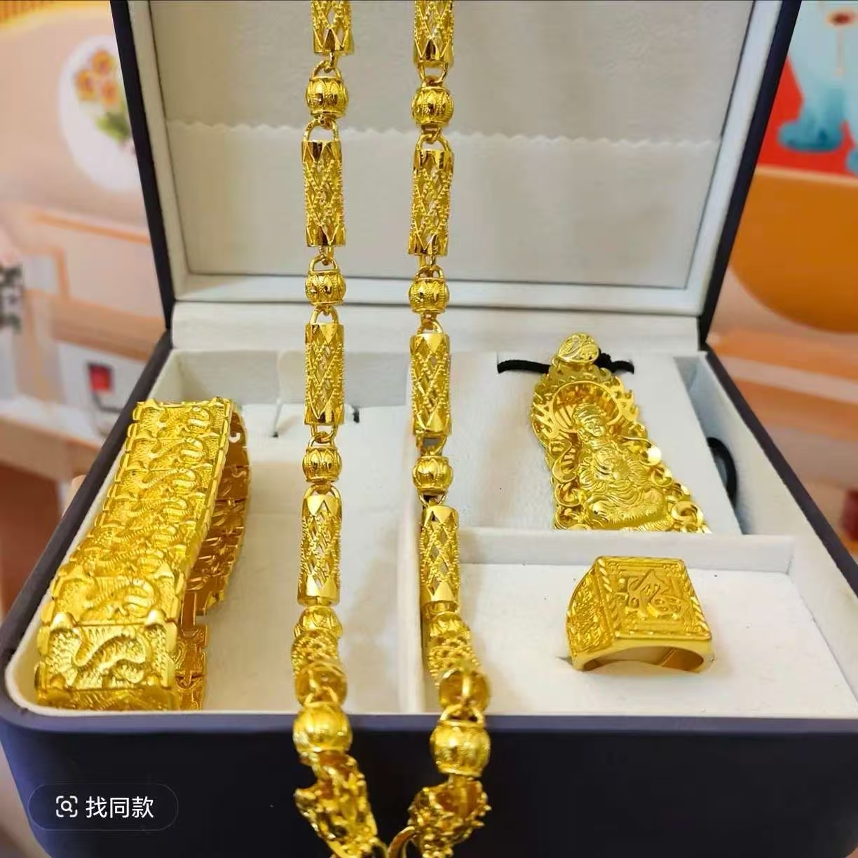 合金项链 竹节镂空合金材质大气经典手工工艺帝王竹节设计男士