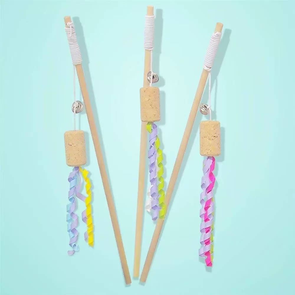 猫咪玩具木质逗猫棒自嗨解闷磨牙耐咬带铃铛