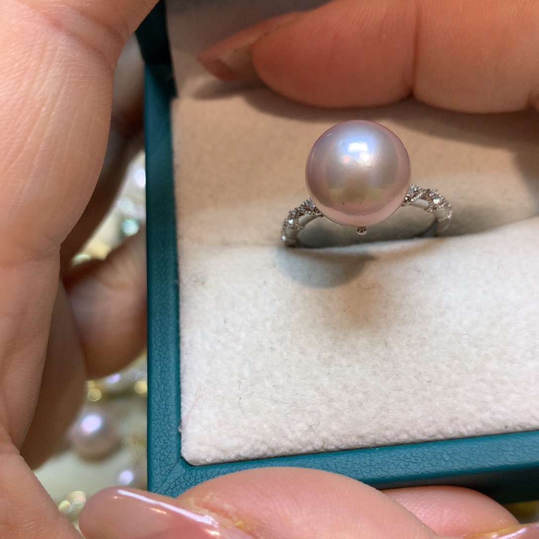 淡水珍珠戒指银S925镶嵌