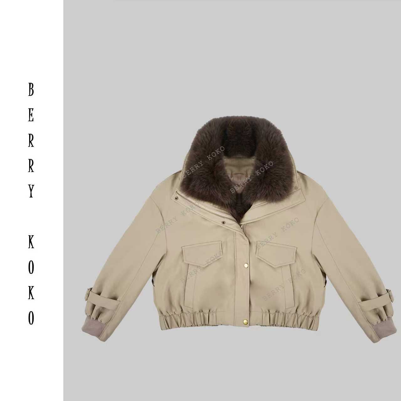 复古“狐狸毛”领 内里“90白鹅绒”工装款高品质派克“鹅绒服” W146