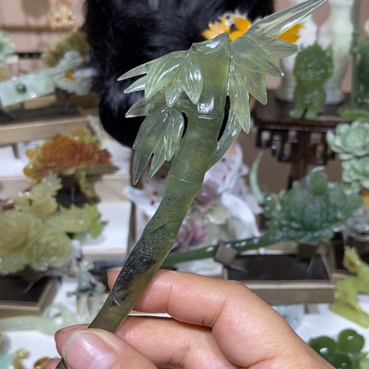 蛇纹石玉未镶嵌发饰