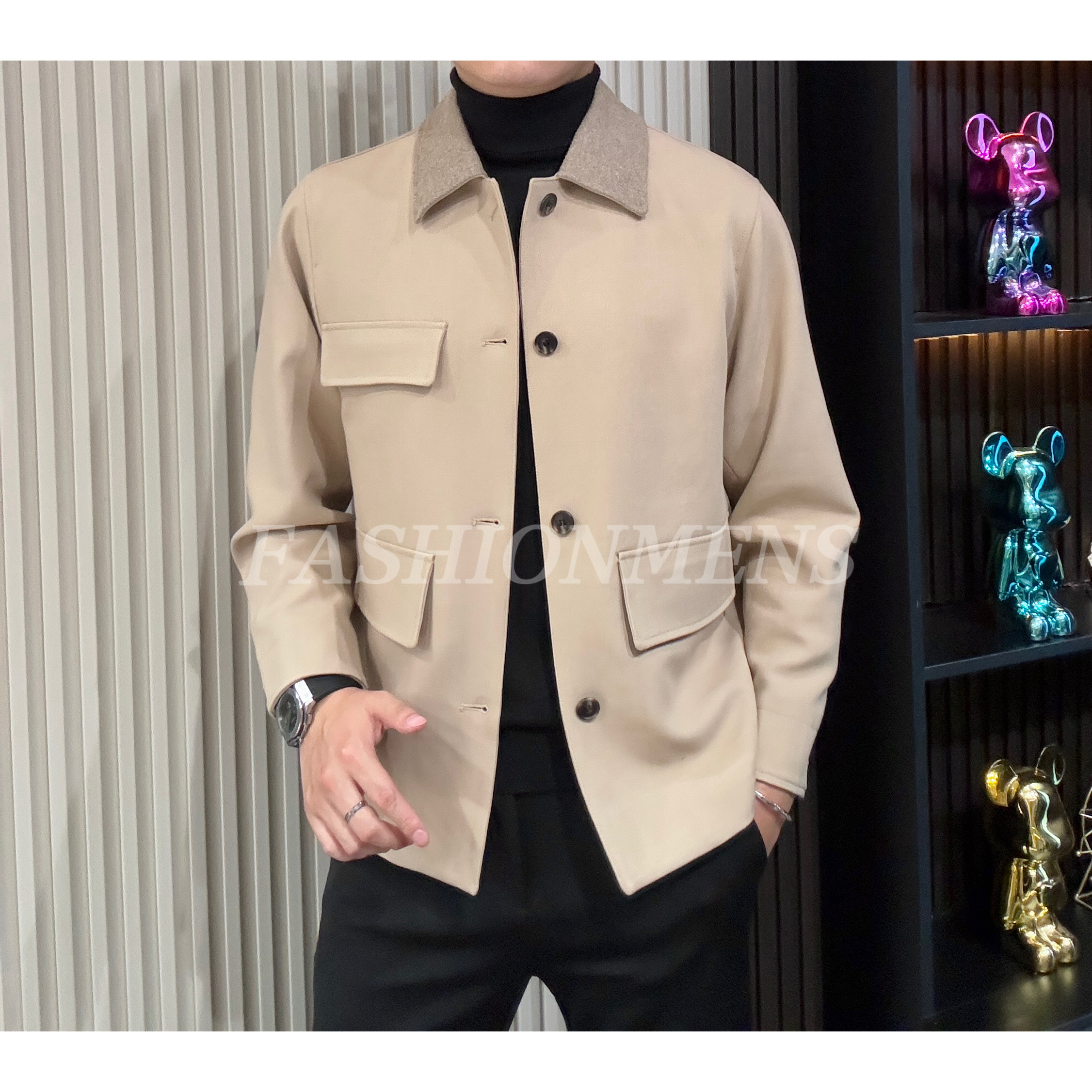 小雨男装｜秋冬高奢｜英皇古琦2368男士小香风精品羊毛夹克K