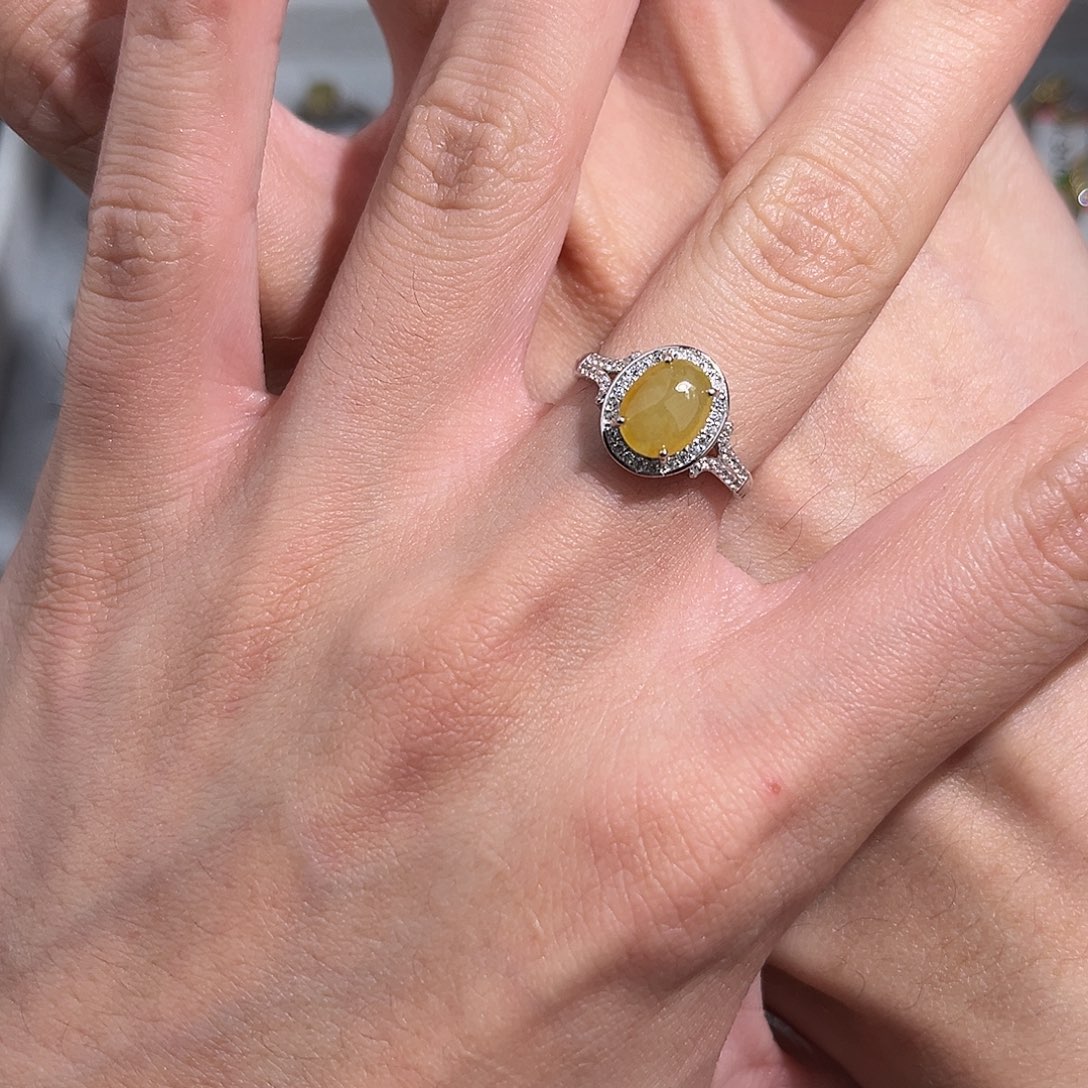 翡翠戒指银S925镶嵌bbnko