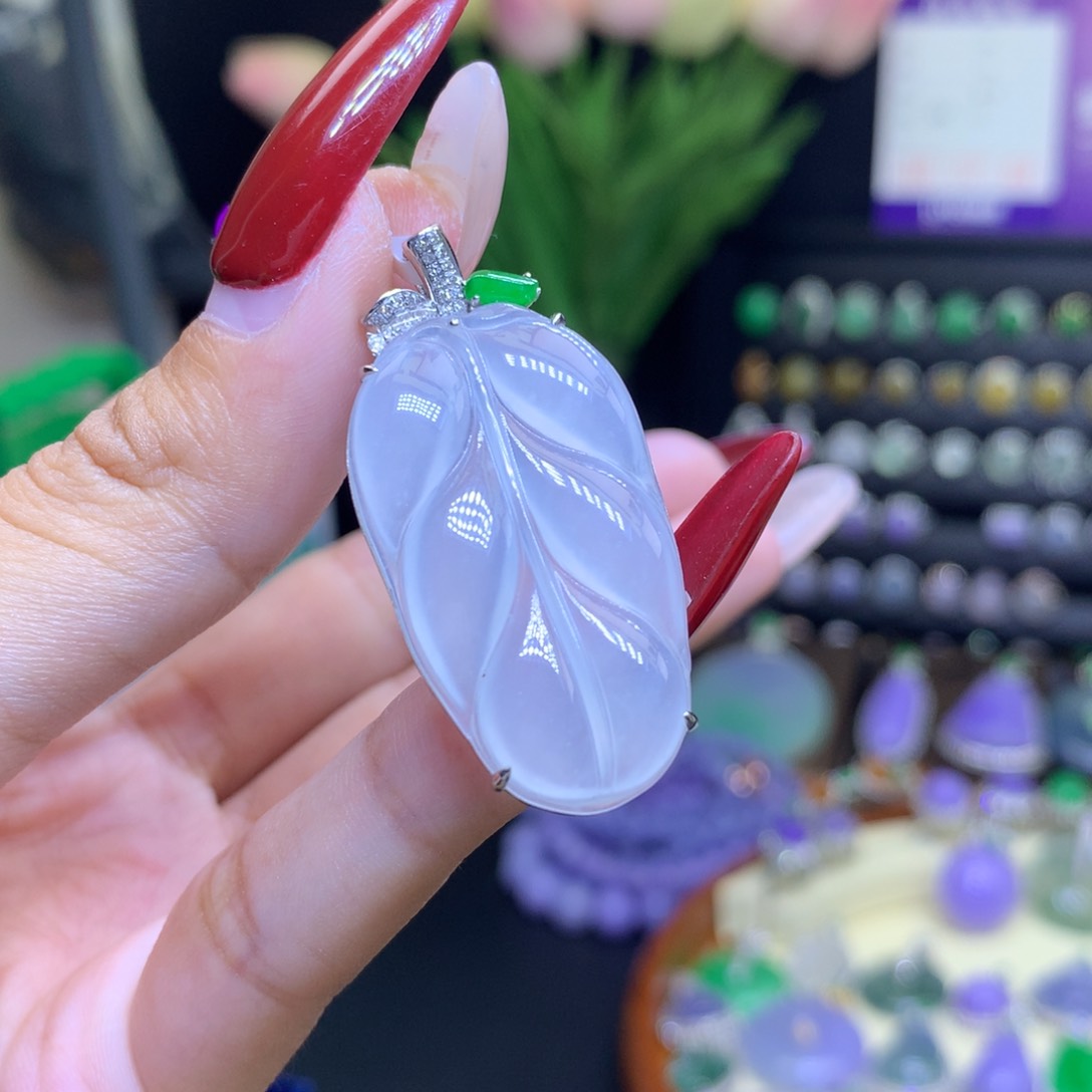 翡翠颈饰18K金镶嵌天然 