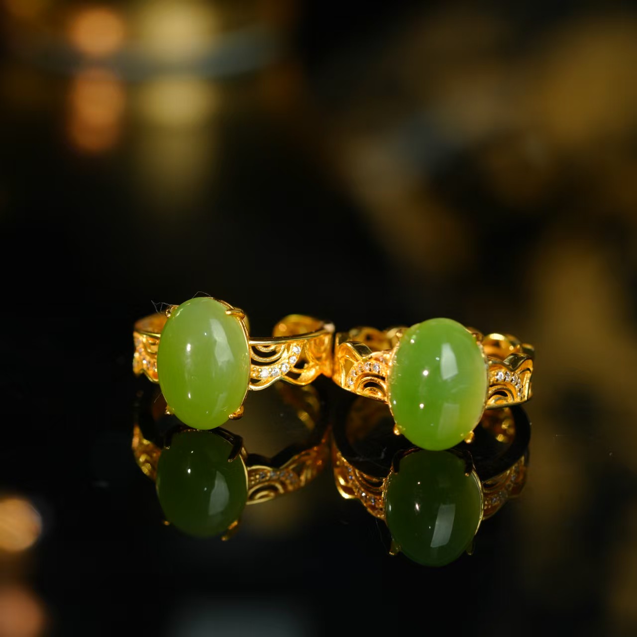 【初见珠宝】S925银和田玉蛋面戒指25-2C38X262【多样性发一件】