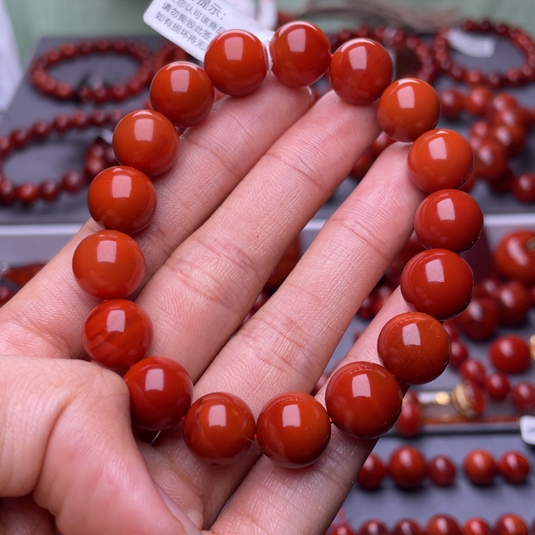 凡***训南红玛瑙未镶嵌其他天然原矿）11.5mm高品瓦西柿子满肉手串