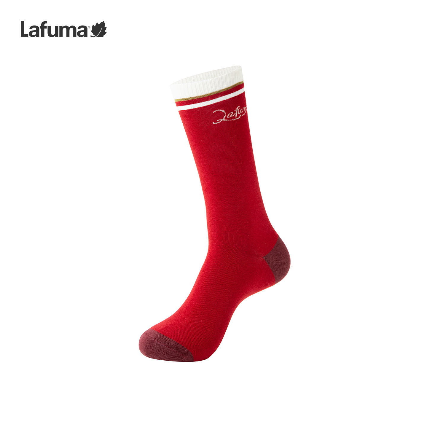 LAFUMA乐飞叶26春夏新年本命年红色中筒运动袜男女百搭LESS6AS02