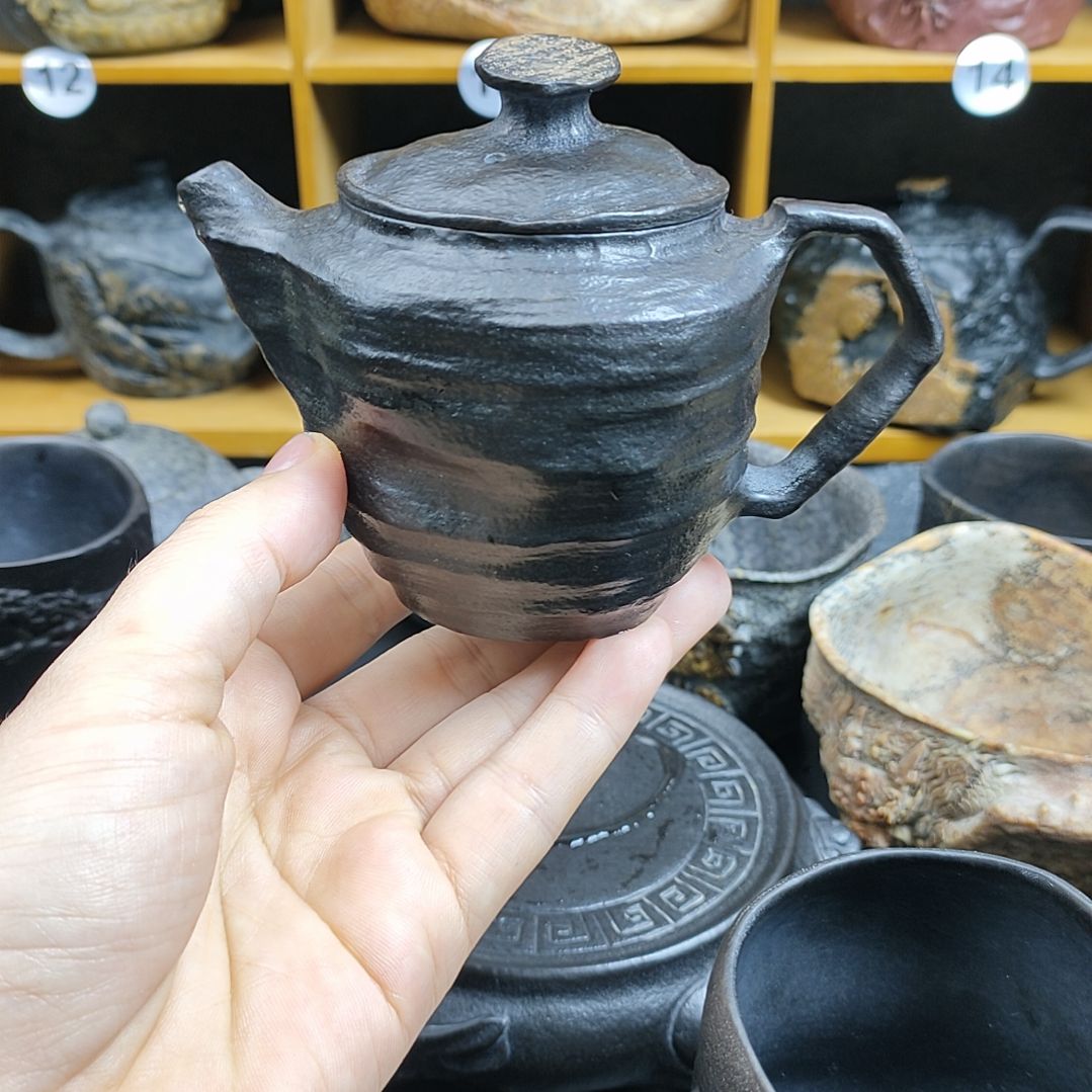 紫砂茶壶华*皓月当空冰碛岩石壶