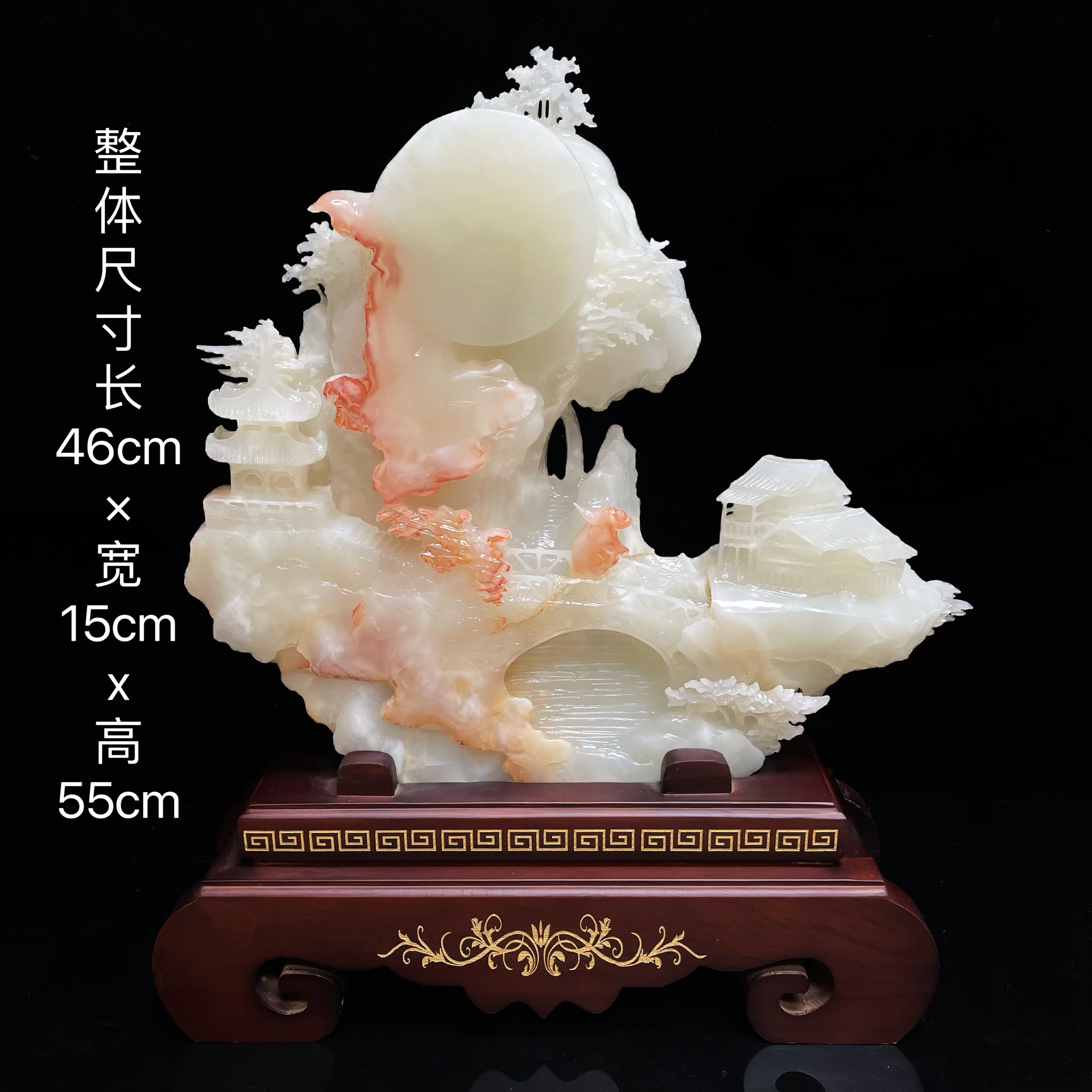 【意境山水】高山流水新中式纯手工雕刻家居摆件装饰办公室新居乔迁