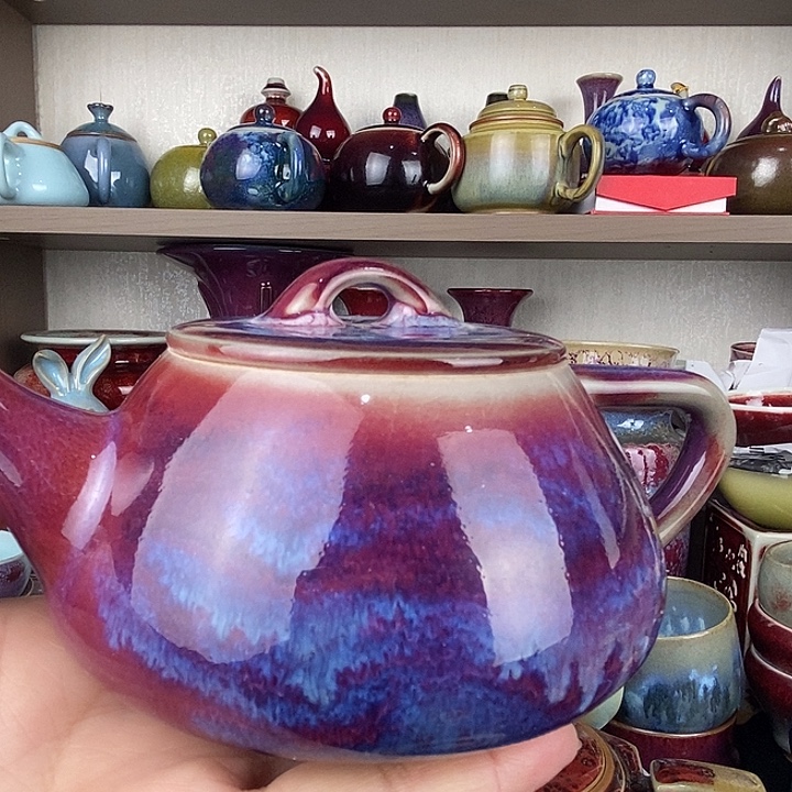 小***下茶盏中国神后钧瓷茶具处理
