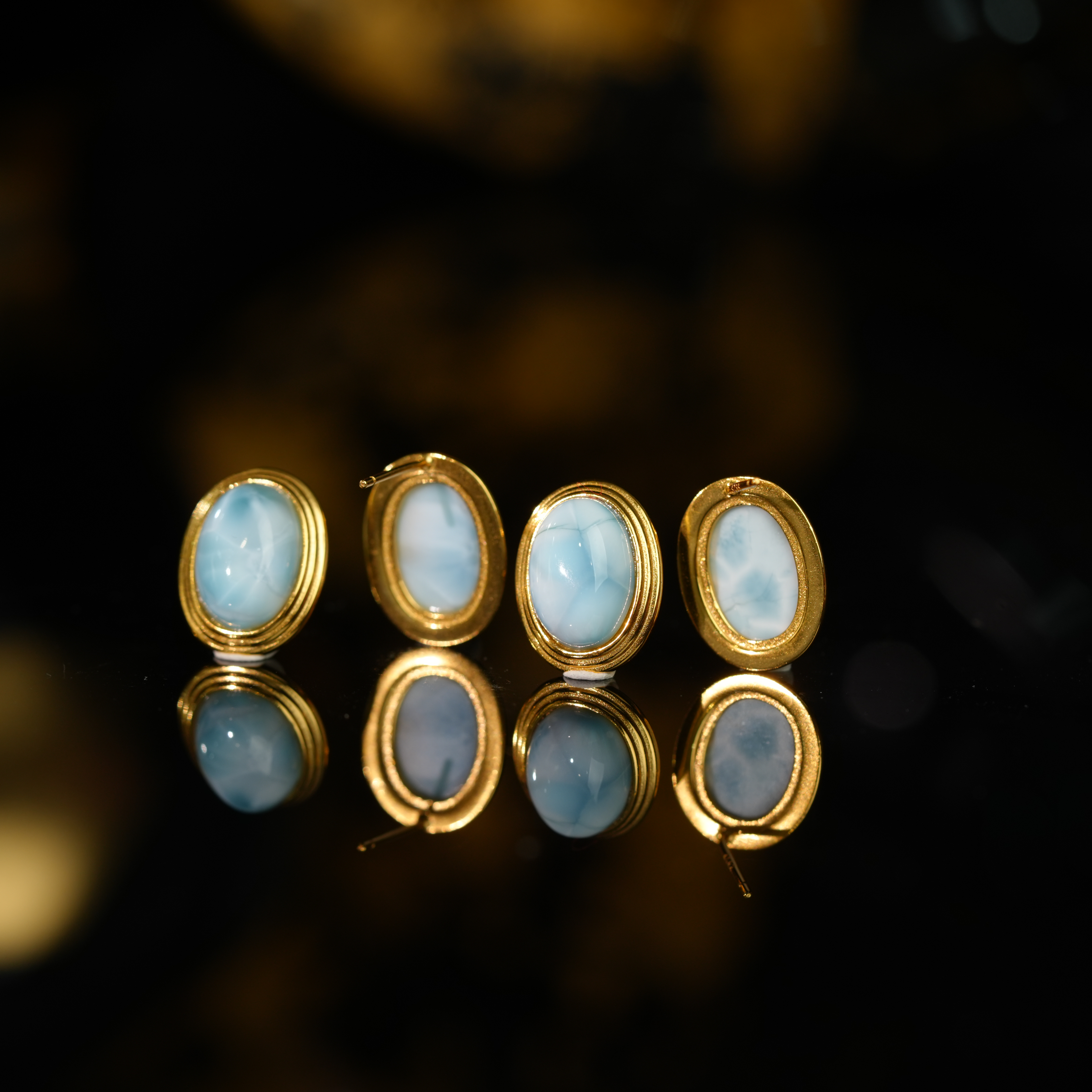 【初见珠宝】S925银海纹石耳钉3-1CL154X2【多样性发一件】