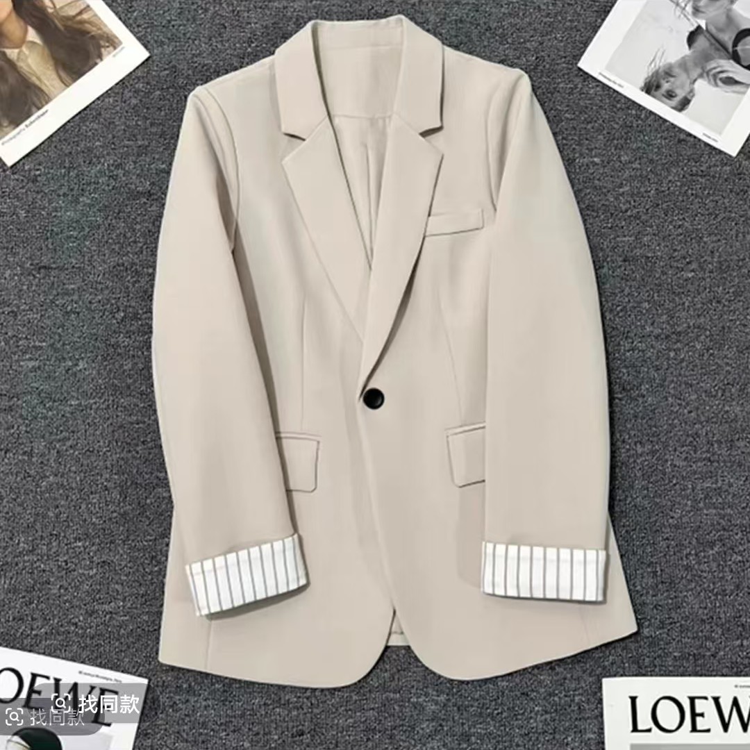 春秋季新款时尚简约韩版宽松西装外套