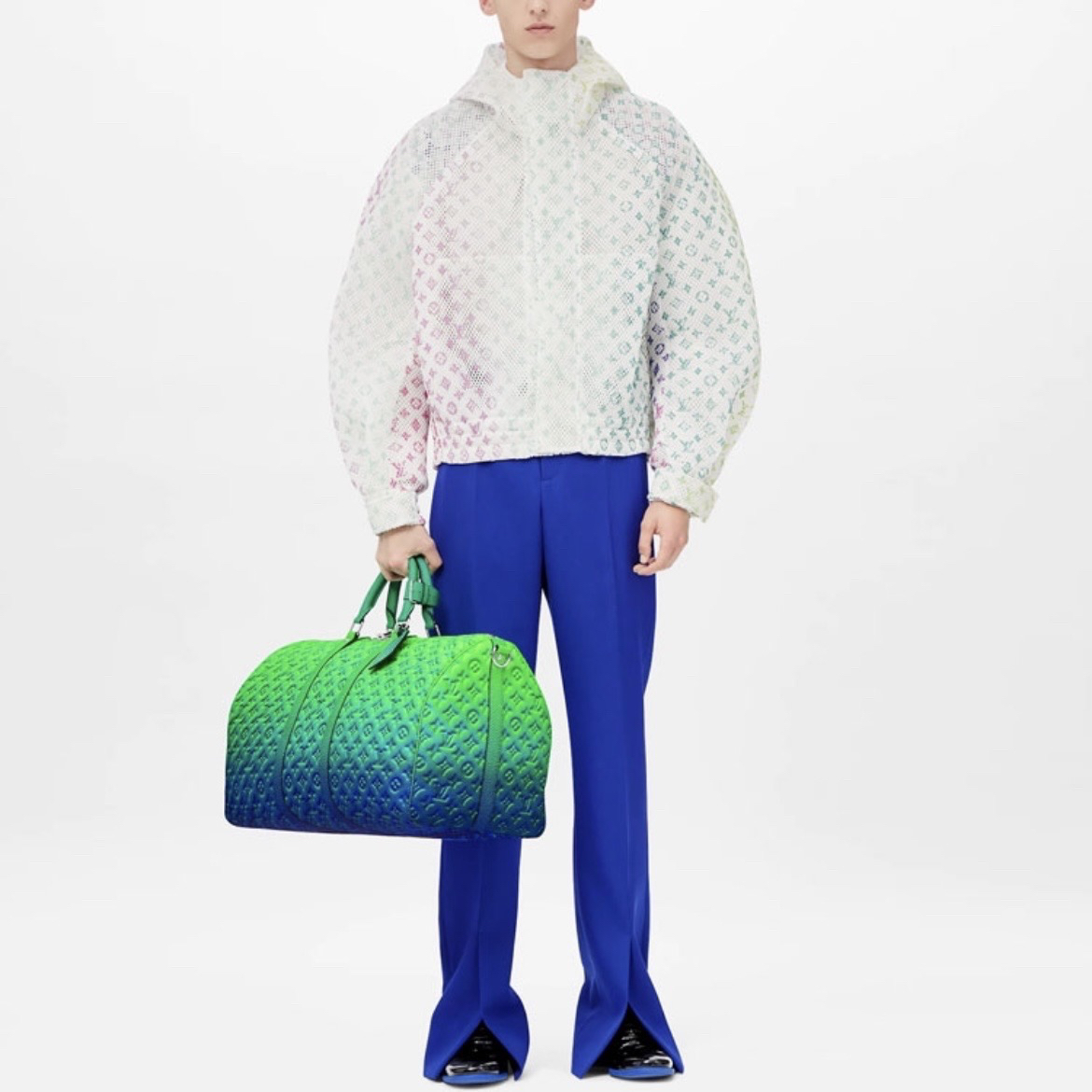 99新 LouisVuitton/路易威登 6673 渐变连帽夹克/48码轻微污渍