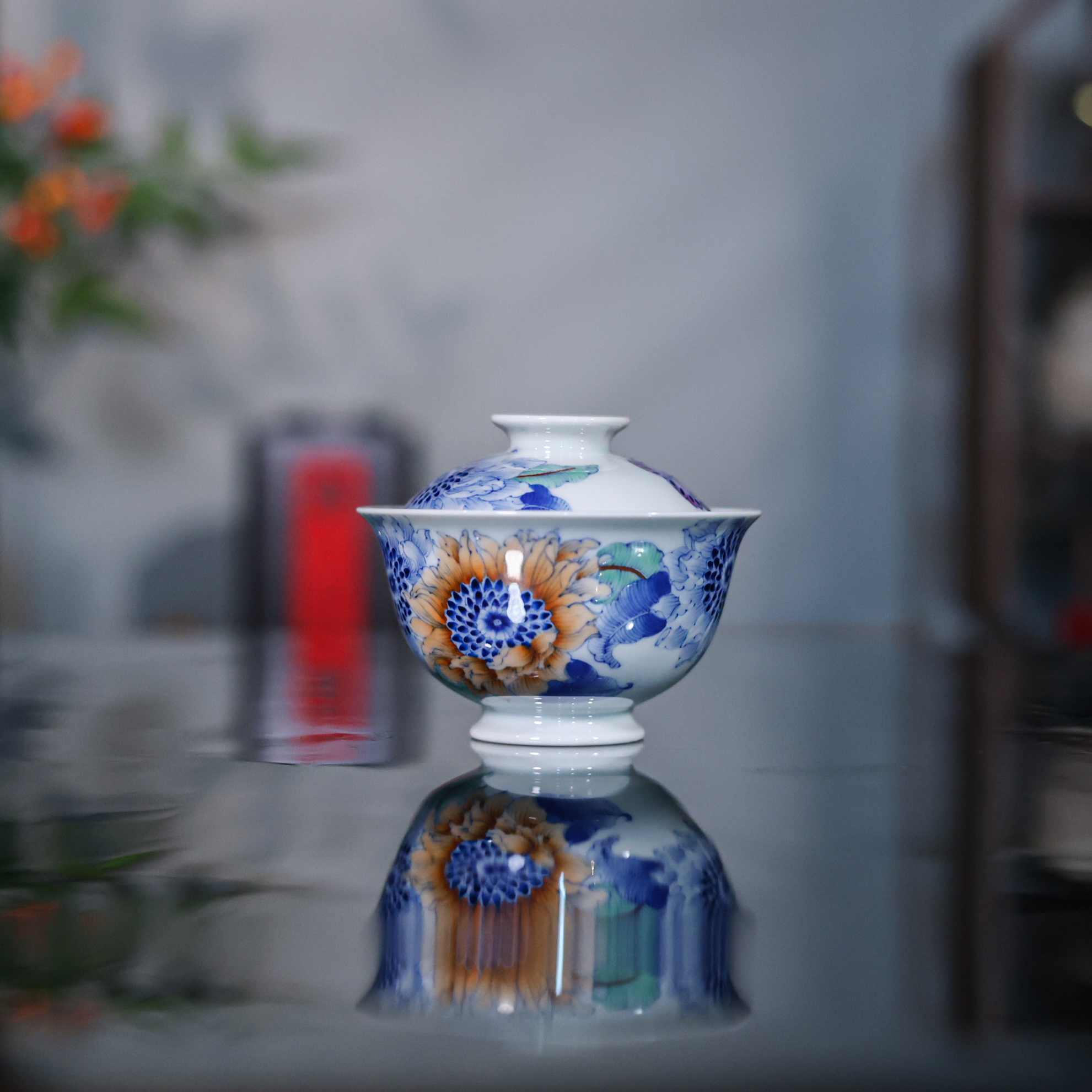 【叁山】 向阳花开-卓君-盖碗（卓君S0272）