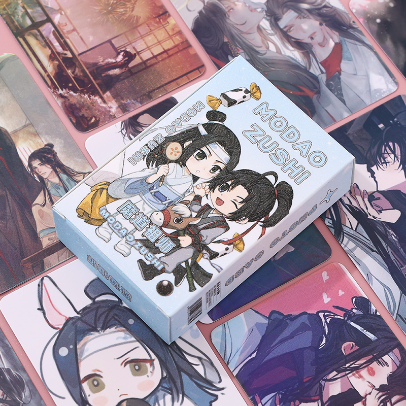 魔道祖师镭射小卡50张蓝忘机魏无羡动漫周边耽美3寸高清LOMO卡