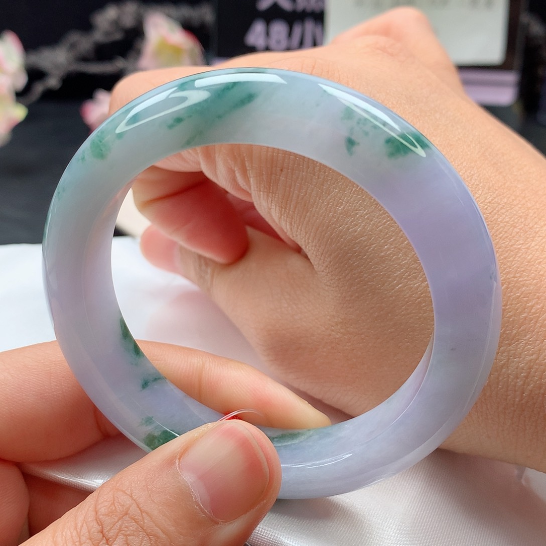 翡翠未镶嵌手镯正圈54.7