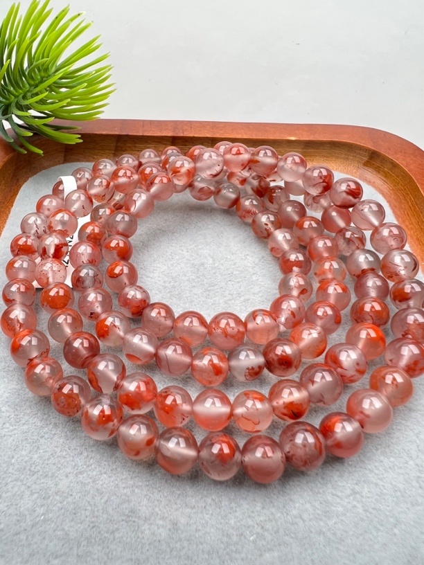 【家喻珠宝】Y72南红冰飘妖花长链4-6mm+尺寸可选多样性发一件