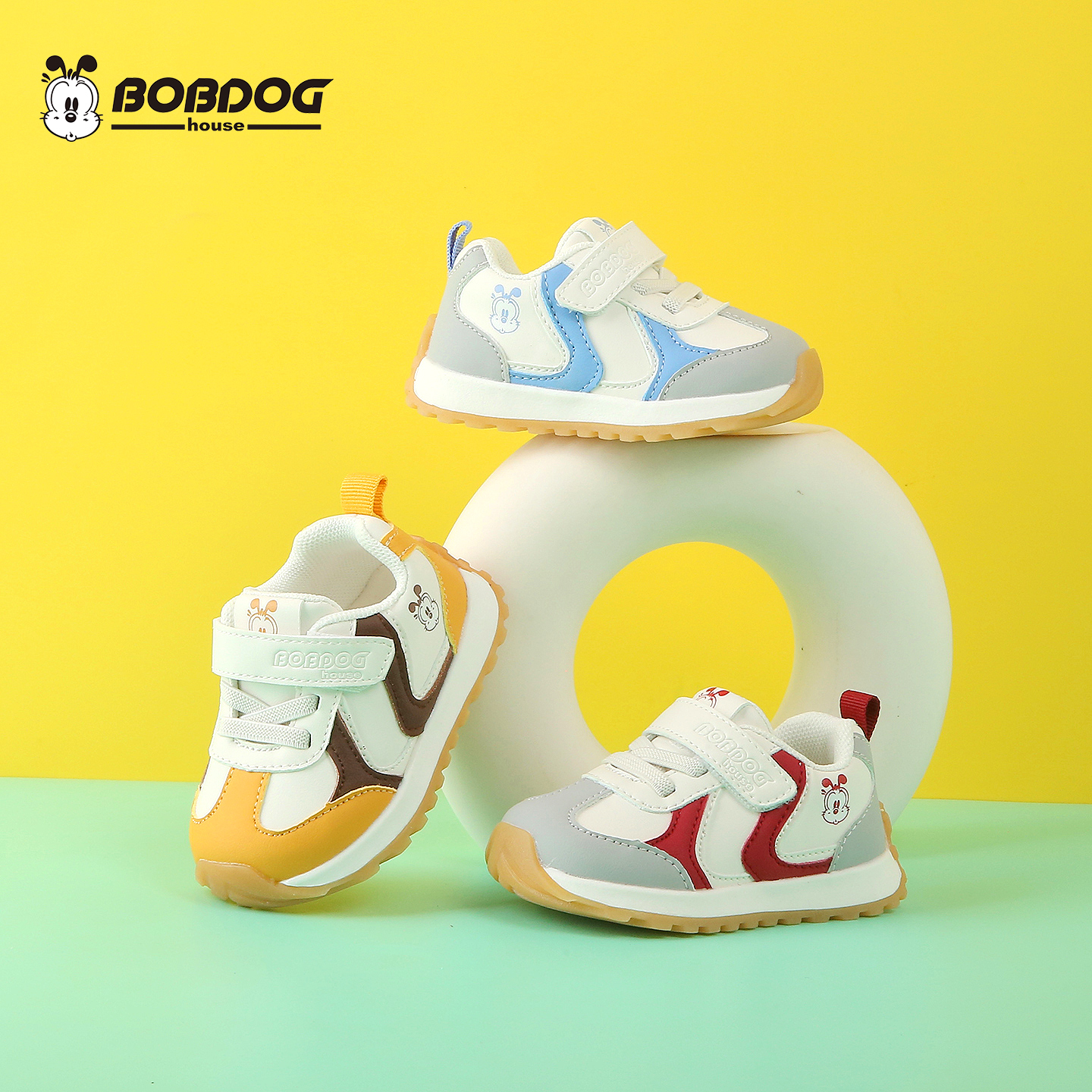 BOBDOG house【秋季单鞋】新款男女休闲运动软底防滑学步机能鞋050