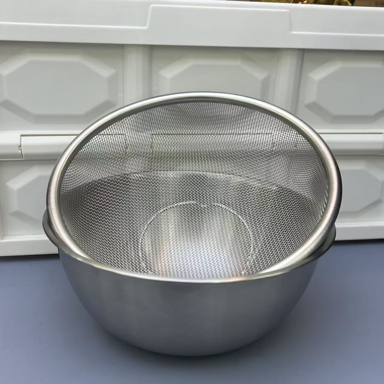 （无印系列）19cm漏网过筛加盆一套高档家用款居家【汤姆粉丝专属】