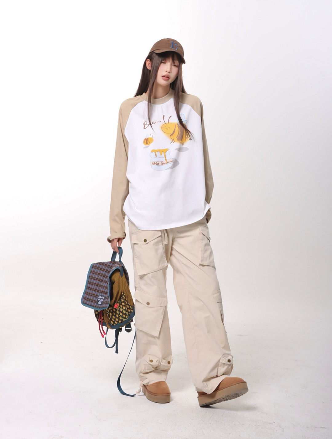 Mto Quinn 2025春季新品 小蜜蜂拼色长袖T恤