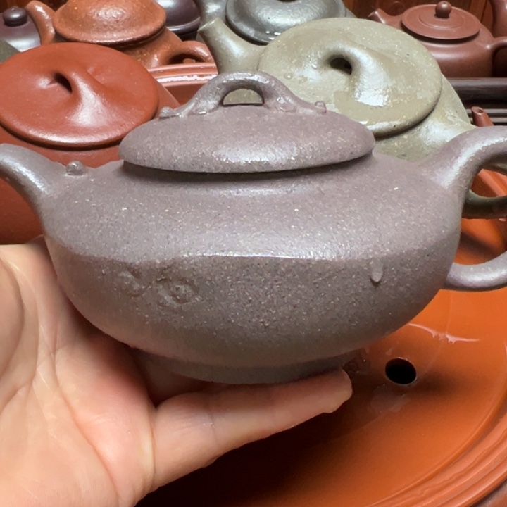 紫砂茶壶宜兴原矿青灰