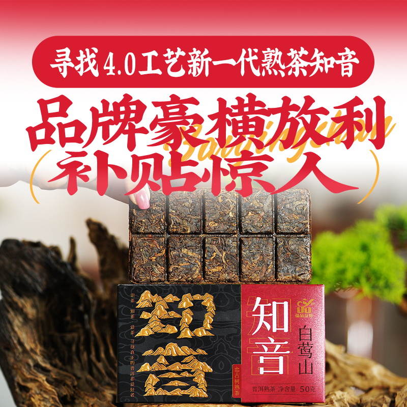 【醇厚香甜】2021年蕴品茶叶《知音》白莺山古树普洱茶熟茶巧克力50g