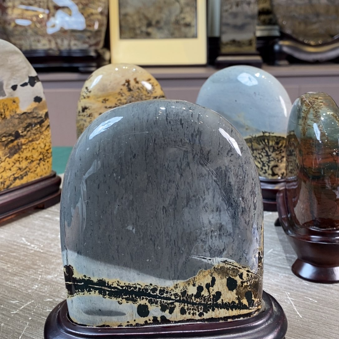 石材广西国画石草花石